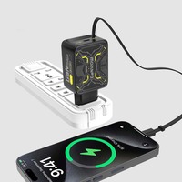 Cargador Eléctrico GaN 20W PD3.1/3.0 QC3.0 con 2 Puertos Tipo-C, Cable Magnético Retráctil de 70CM, Plegable, Enchufe US/EU/UK, CE/FCC para Teléfonos