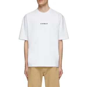 Individuelles hochwertiges schlichtes Übergrößen 100 Baumwolle T-Shirt 300 gsm zugeschnittenes kastenförmiges schwergewichtes T-Shirt für Herren