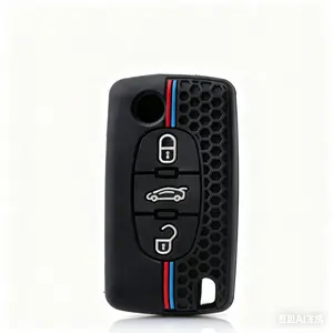 Étui de clé en silicone pour Peugeot <span class=keywords><strong>206</strong></span> 208 207 308 RCZ 408 407 307 <span class=keywords><strong>206</strong></span> pour Citroën C4 C5 C3 C2 C4L DS3 DS4 Xsara Picasso - Product Image 3