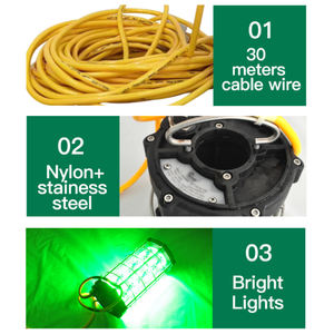 <span class=keywords><strong>Luces</strong></span> para pesca <span class=keywords><strong>sumergibles</strong></span>, lámpara de luz para señuelo de pesca subacuática, 500W 1000W Green - Product Image 5