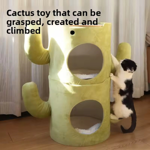 Árbol para Gatos Cactus Desmontable 2 en 1, Cama para Gatos de Doble Capa Resistente al Desgaste, Rascador para Gatos Todo en Uno para Humanos y Mascotas - Product Image 3