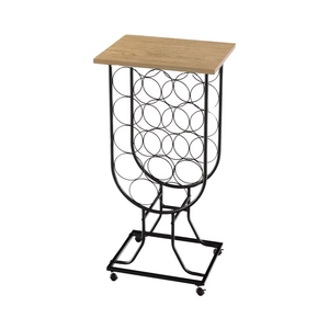Casier à <span class=keywords><strong>vin</strong></span> en métal mobile sur pied pour cuisine, salle à manger, bar à domicile, hôtel, villas, supports de <span class=keywords><strong>rangement</strong></span> pour comptoir - Product Image 5