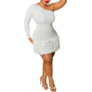 Vestidos de Mujer con Estampado Floral 3D, Manga Larga, Acanalados, de un Solo Lado - Product Image 3