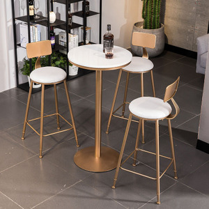 Nordic Household Iron <strong>bar</strong> <strong>Table</strong> <strong>and</strong> <strong>Chair</strong> Combination Living Room Leisure <strong>High</strong> <strong>Table</strong> <strong>and</strong> <strong>Chair</strong> <strong>bar</strong> Cafe Small Round <strong>Table</strong> - Product Image 4