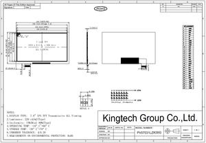 Pantalla LCD TFT de 7 Pulgadas, 1024*600, 220 Int, 30 Pines, Interfaz MIPI, Panel de Pantalla Táctil - Product Image 4