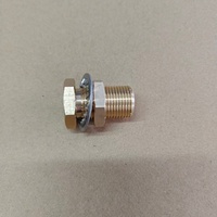 Sambungan Bulkhead Rem Udara Metal Gear Gasket Konektor Jantan Suspensi Udara Truk Kendaraan Tangki Suku Cadang Mobil RP4020 1/4"NPT