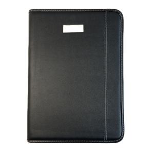 Organizador de negocios de lujo de <span class=keywords><strong>cartera</strong></span> de tapa dura de PU personalizado al por mayor con <span class=keywords><strong>placa</strong></span> de metal calculadora Memopad - Product Image 2