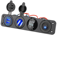 WLETO – panneau de chargeur de voiture avec interrupteur à bascule, charge rapide QC3.0, 2 ports USB, surveillance de la tension, voltmètre LED, 12-24V, sécurité