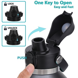 Bouteille d'eau pour boisson Bouteille à vide personnalisée Bouteille d'eau chaude isolée pour le <span class=keywords><strong>sport</strong></span> en acier inoxydable froid avec couvercle en paille - Product Image 2