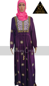 High Quality Cotton <b>Kaftan</b> Dress Women Girls Floral Printed Casual Beach Wear Traditional Muslim Style <b>Plus</b> <b>Size</b> Ethnic Clothing - Product Image 3