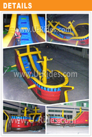 Toboggan gonflable à prix d'usine enfants de grande taille sautant toboggan gonflable géant de bateau pirate pour parc d'attractions