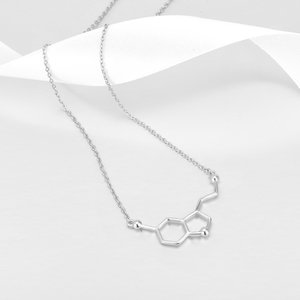 925 in argento Sterling serotonina molecola di felicità neurotrasmettitore collana alla moda rodio Science Lover <span class=keywords><strong>gioielli</strong></span> per feste - Product Image 4
