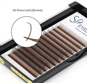 SP EYELASH 0.07 Marron 5D Flore Lash Plateaux Couleur Mega Classique Noir 5D Fleur Premade Wet Look Pointes Extension De Cils Fournitures - Product Image 1