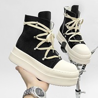 Chaussures de sport montantes unisexe à semelle épaisse avec logo personnalisé du fabricant, à lanières, style designer, tendance européenne, pour hommes