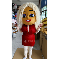 Costume de mascotte unisexe sexy à cheveux bouclés personnalisable de haute qualité Shengchi, certifié CE, impression numérique, pour adultes, usage commercial