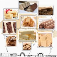 Ligne complète de production de gaufrettes tout-en-un : Machine entièrement automatique pour la fabrication de gaufrettes fourrées à la crème, au chocolat et de snacks.