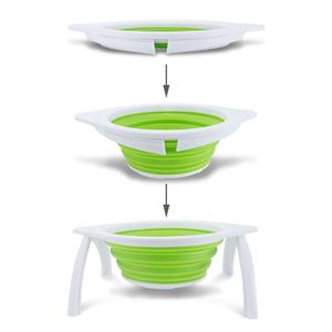 एस्कर्डर डी वर्दुस रसोई सिलिकॉन फोल्डेबल फूड स्ट्रॉनर टोकरी तह स्टैंड के साथ ढहने वाले कोनर्स - Product Image 2