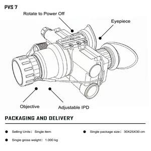 QCNV PVS7ナイトビジョンゴーグル、GEN2+ FOM1400+イメージ増幅管搭載、狩猟・探検向け信頼できるOEM/ODM工場 - Product Image 1