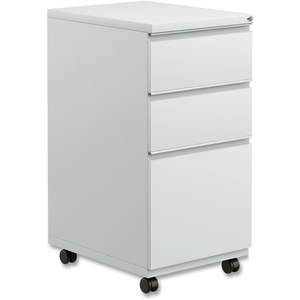 Alera PBBBFLG Archivador de pedestal gris claro de 14 7/8 x 19 1/8 con tres cajones y sistema de extracción completa - Product Image 2