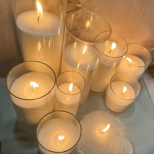 Tarros para velas de vidrio natural con tapa y caja Linternas elegantemente empaquetadas Portavelas Tamaños personalizados disponibles para uso en bodas - Product Image 6