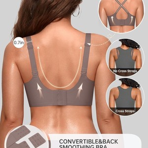 Soutiens-gorge en gelée pour femmes, sans armatures, à bords festonnés, push-up, ultra-doux, style T-shirt, sans coutures, couvrance totale, convertibles, pour le quotidien - Product Image 3