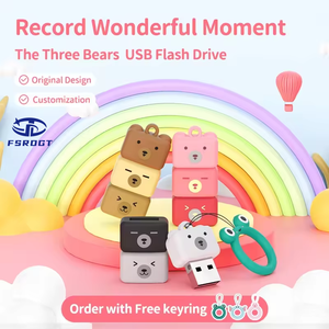 Tùy chỉnh phim hoạt hình dễ thương Gấu hình dạng 2.0 3.0 memorias USB 1GB Flash Drive 2G 4G 8G 16GB 128GB Quà Tặng ngón tay cái Bút ổ đĩa Pendrive đĩa - Product Image 3