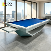 Table de billard de luxe moderne 2026 de 7FT/8FT avec éclairage LED, en bois massif et plateau de tennis, idéale pour les villas – Vente directe usine