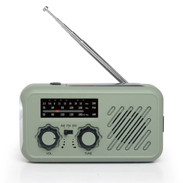 Solar and Crank Dynamo Weather Radio with SOS