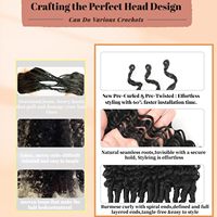 Extensions de cheveux humains au crochet à plumes, pré-bouclées, ombrées T30, boucles birmanes, style bohème, pour tresses – Vente chaude directe usine