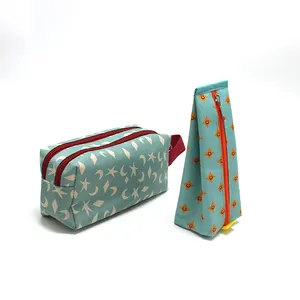 Kids Pencil Cases Set Include 2 Compartment Large-capacity Pencil Case And Standing Triangle Tent Pencil Bag For Kids