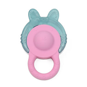 Mordedor relajante para bebé, juguetes de dentición de silicona Eva Bpa sin bebé, mordedor refrigerado suave lleno de agua con sonajero - Product Image 1