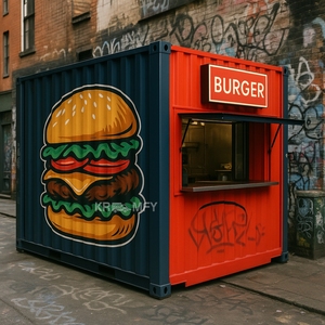 Kiosque alimentaire unique et contemporain en conteneur maritime, restaurant, bar, café, boutique de café personnalisée, robuste, durable, grand espace - Product Image 4