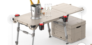Mesa Plegable Multifuncional de 4 Ruedas y Carrito para Camping, Capacidad de 100 kg, Personalizable <span class=keywords><strong>OEM</strong></span>, Almacenamiento, Compras, Carrito para Exteriores - Product Image 2