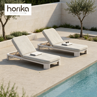 Chaise longue de luxe en aluminium Horika pour jardin extérieur au bord de la piscine Chaise longue de plage-pour hôtels et piscines