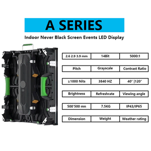 Độ sáng cao đầy đủ màu sắc HD p2.6 p2.9 trong nhà Màn hình LED 500x500 mét cho thuê LED bức tường video - Product Image 2