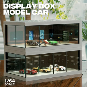 Modellino Auto in Scala 1:64, Espositore Simulazione <span class=keywords><strong>Garage</strong></span>, Scatola Antipolvere in PVC Acrilico con Luce - Product Image 6
