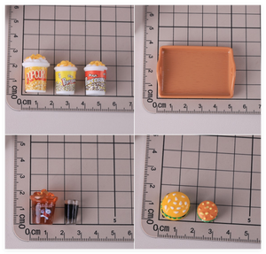 Comida en miniatura encantos realistas dibujos animados lindo personalizado 3D personaje plástico palomitas casa de muñecas jardín de infantes juego de simulación juguete para chico - Product Image 3