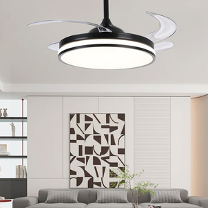 พัดลมเพดานควบคุมระยะไกลอัจฉริยะ, ไฟตกแต่งบ้านสีทองติดห้องนั่งเล่นโคมไฟพัดลมติดเพดานควบคุมระยะไกล - Product Image 4