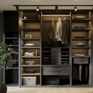 Armoire dressing moderne <span class=keywords><strong>de</strong></span> luxe avec <span class=keywords><strong>porte</strong></span> <span class=keywords><strong>coulissante</strong></span> en verre, meuble <span class=keywords><strong>de</strong></span> rangement en bois <span class=keywords><strong>sur</strong></span> <span class=keywords><strong>mesure</strong></span> pour chambre à coucher - Product Image 3
