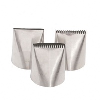 Outil de pâtisserie en acier inoxydable 304, spatule à crème à bord dentelé et à embout plat surdimensionné, embouts de décoration de gâteaux