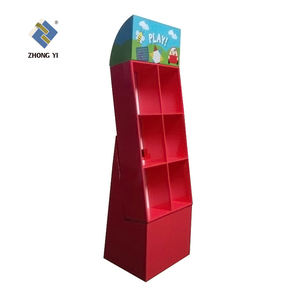 Продвижение супермаркета переработанная на заказ выставочная стойка из гофрированной бумаги Напольная картонная витрина для закусок в розницу - Product Image 3