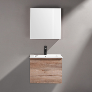 Mobile Bagno Sospeso in Compensato di Design Moderno, di Piccole Dimensioni, con Lavabo, Specchio e <span class=keywords><strong>Armadietto</strong></span> Portasciugamani - Product Image 3