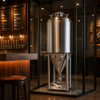 Cuve de Fermentation à Double Paroi 200L en Acier Inoxydable, Récipient Sous Pression pour la Fermentation de la Bière et du Vin à Domicile