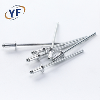 Type ouvert longueur personnalisée coller aluminium extrémité ouverte rivets en métal solide bride pop rivet aveugle approvisionnement d'usine DIN7337