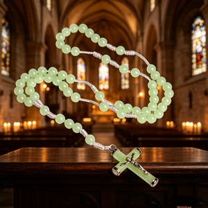 Chapelet catholique en résine de haute qualité, rond, avec perles d'Assise, motif croix, 20 chevaliers templiers, vente en gros, en vrac, pour la vente en gros de articles religieux. - Product Image 4