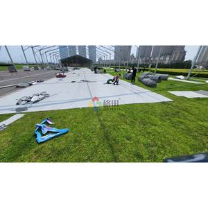 Rollo de suelo antideslizante de plástico Alquiler temporal Piso de tienda de campaña blanco para protección de césped para eventos de conciertos al aire libre - Product Image 3