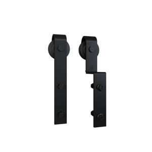 Nội thất đôi trượt Barn cửa gỗ <span class=keywords><strong>Bypass</strong></span> hệ thống tủ quần áo với thép đen theo dõi - Product Image 3