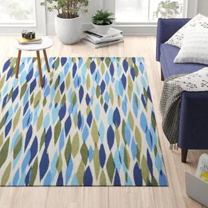 豪华客厅卧室餐厅Gloria抽象蓝色室内乳胶背面区域地毯地毯