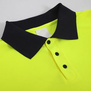 T-shirt de polo de vêtements de sécurité réfléchissants à manches courtes avec col montant et film de patch chaud en argent brillant - Product Image 2