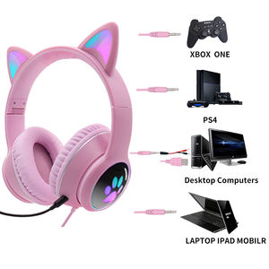 Audífonos Gamer con Orejas de <span class=keywords><strong>Gato</strong></span> para Niñas, Audífonos Bonitos con Doble Cancelación de Ruido, Micrófono, Luz RGB, Sonido Virtual 7.1, Regalo - Product Image 5